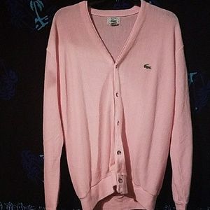 pink izod button-up cardigan